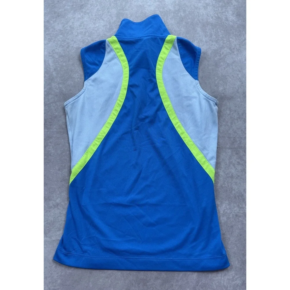 Nike Golf Fit Sleeveless Women's Sz XS Collared Shirt Blue Green Athletic Sport